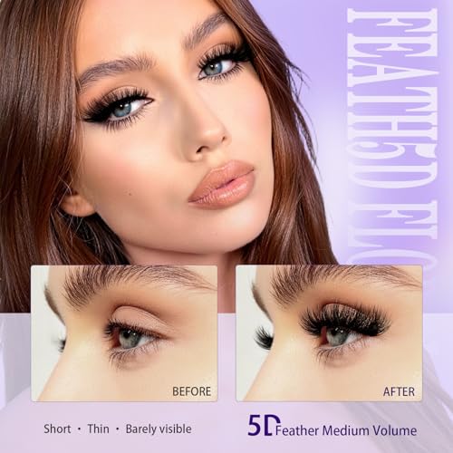 B&Qaugen 5D Fluffy Lash Clusters Kit - Medium Volume Wispy Lashes