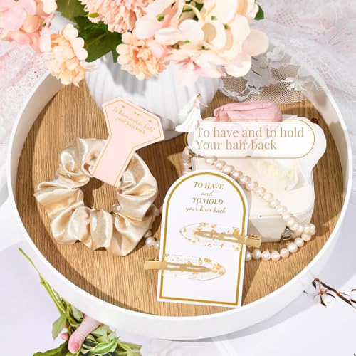 Bridal Hair Accessories Set - 12 PCS Soft Silk Satin Scrunchies & Clips