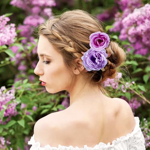 BBTO 21 Pcs Flower Hair Clips - Floral Barrettes for Women