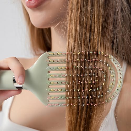 ZestKiidek Anti-Static Detangler Hair Brush, Flexible Scalp Massage Comb