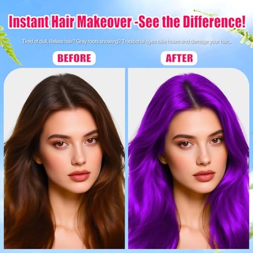 Waybesty Purple Temporary Hair Spray for Kids & Adults, Washable Cosplay & Party Color, 120ml