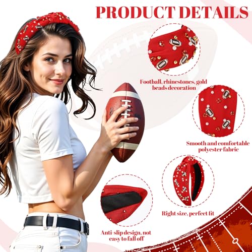 Red Football Knotted Headband for Women | Comfortable & Stylish