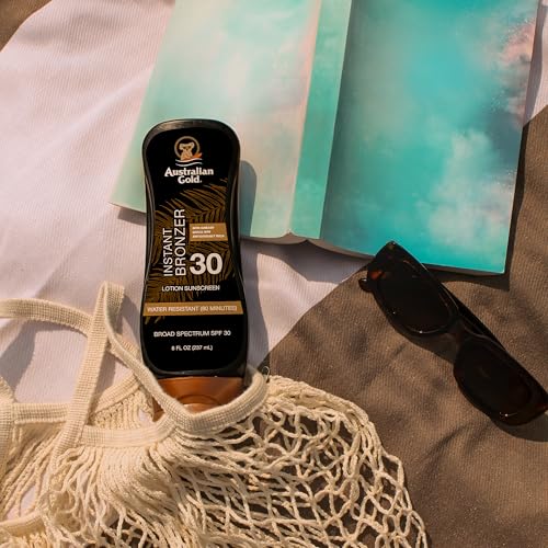 Australian Gold SPF 30 Sunscreen Lotion with Instant Bronzer - Coconut, 8 Fl Oz