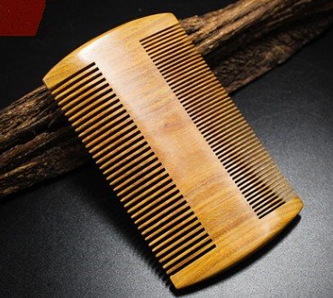 Green Sandalwood Beard Comb 4-Inch Natural No Static Dual-Sided Mustache & Beard Grooming Tool