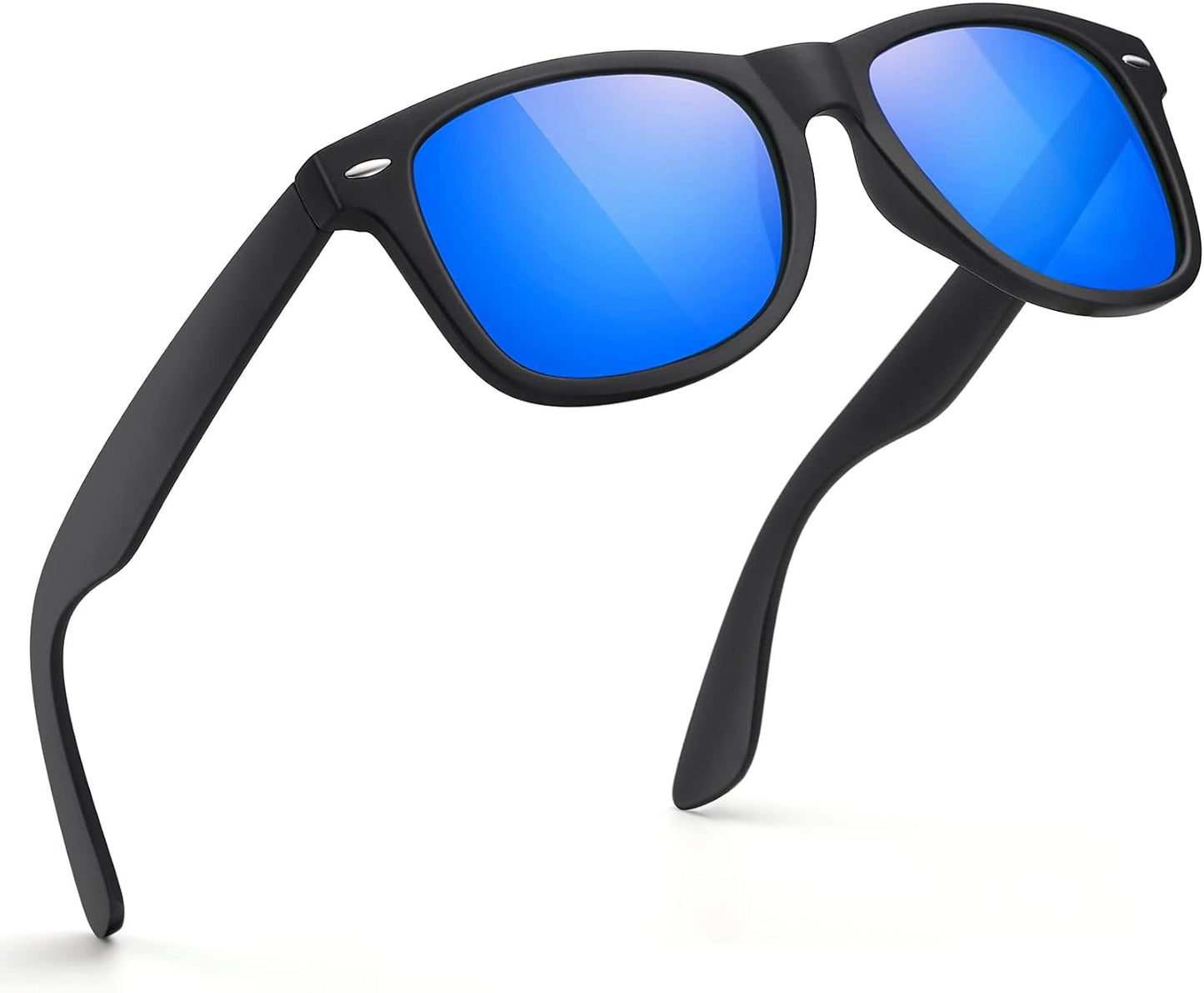 Polarized Sunglasses for Men & Women - Black Retro UV Protection for Driving & Fishing