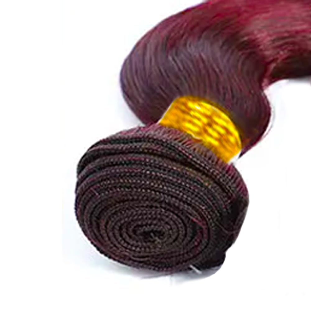 Burgundy Bundles Human Hair Burgundy Body Wave Bundles 12 inch Red Human Hair Bundle 99J Body Wave Bundle 50g