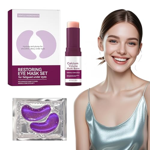 JIAOYANG 2-Step Calcium Balm Stick & Hydrogel Under Eye Patches Set