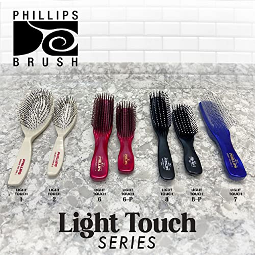 Phillips Brush Co. Light Touch Oval Cushioned Nylon Hair Brush, 8.5 Inch