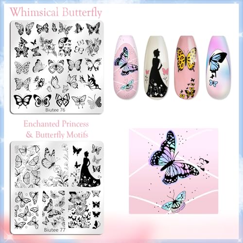 Biutee Nail Stamping Kit - 20 Pcs with Plates, Stamper & Scrapers