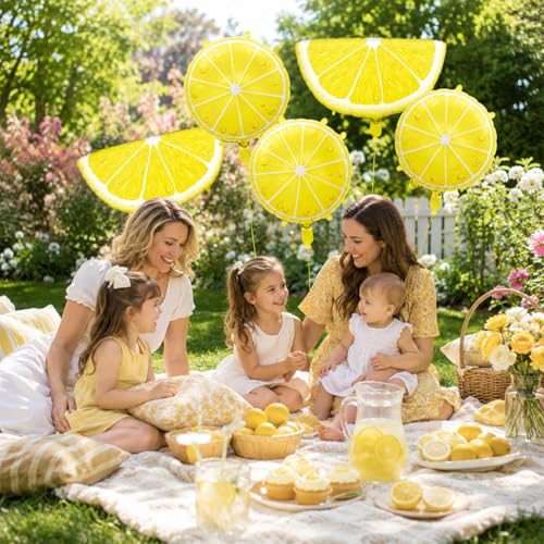 Lemon Balloon Set - 10PCS Fruit Theme Foil Balloons for Parties