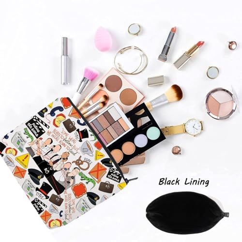 LEVLO Ewen Montagu Dun Makeup Bag - Inspirational Cotton Cosmetic Pouch