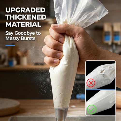24-Inch Disposable Piping Bags - 100 Pack for Cake Decorating