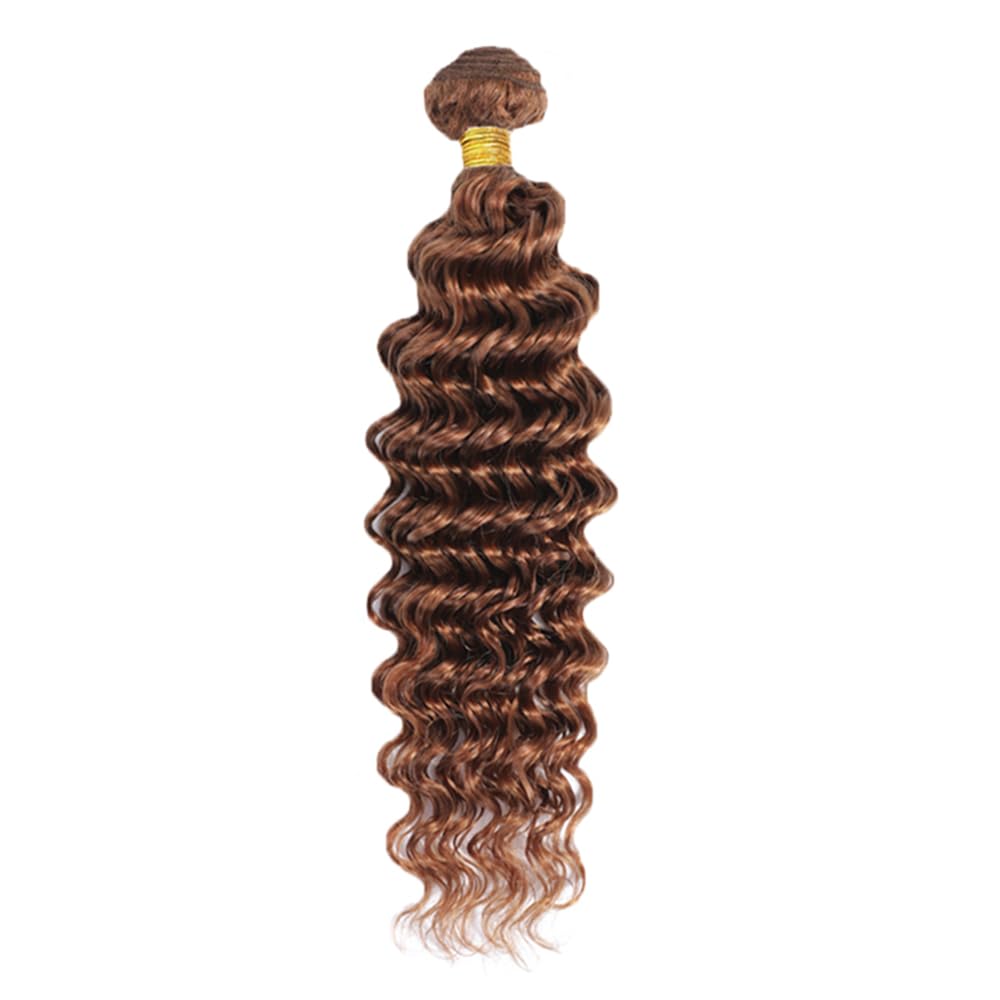 Brown Deep Wave Bundles Color 30 Human Hair Bundles 24 Inch Brazilian Virgin Hair 1 Bundle Dark Brown Deep Wave Bundle Hair Extension for Women