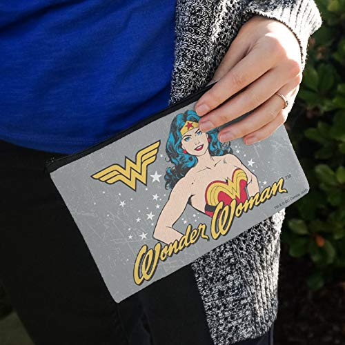 Wonder Woman Vintage Icon Canvas Cosmetic Bag - Travel Makeup Pouch