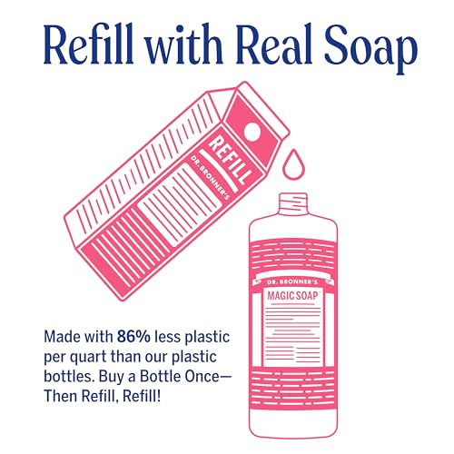 Dr. Bronner's Pure-Castile Liquid Soap Refill - Rose, 32 Fl Oz