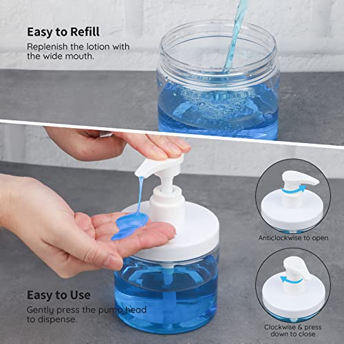 Segbeauty 3-Pack 16.9oz Refillable Pump Bottles with Waterproof Labels