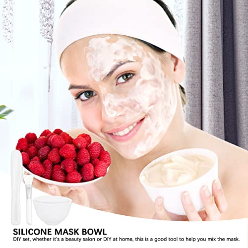 FERCAISH 3Pcs White Silicone Face Mask Mixing Bowl Set