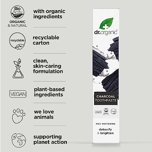 Dr. Organic Whitening Charcoal Toothpaste 100ml - Silica & Mint