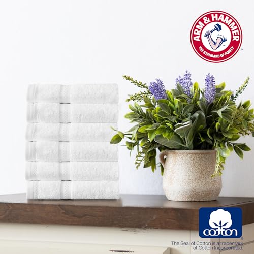 Arm & Hammer Antimicrobial Cotton Towel Washcloth Set - 6 Piece, Light Grey