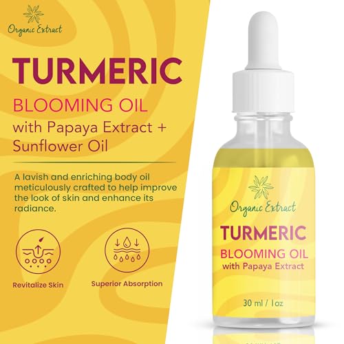Organic Turmeric Brightening Oil for Face & Body - Dark Spot Corrector 30ml