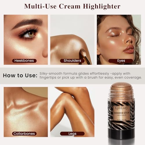 LyriLory Copper Shimmer Highlighter Stick - Multi-Use Radiance