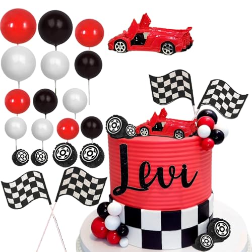 Race Car Cake Toppers Set for Birthday Party Decor