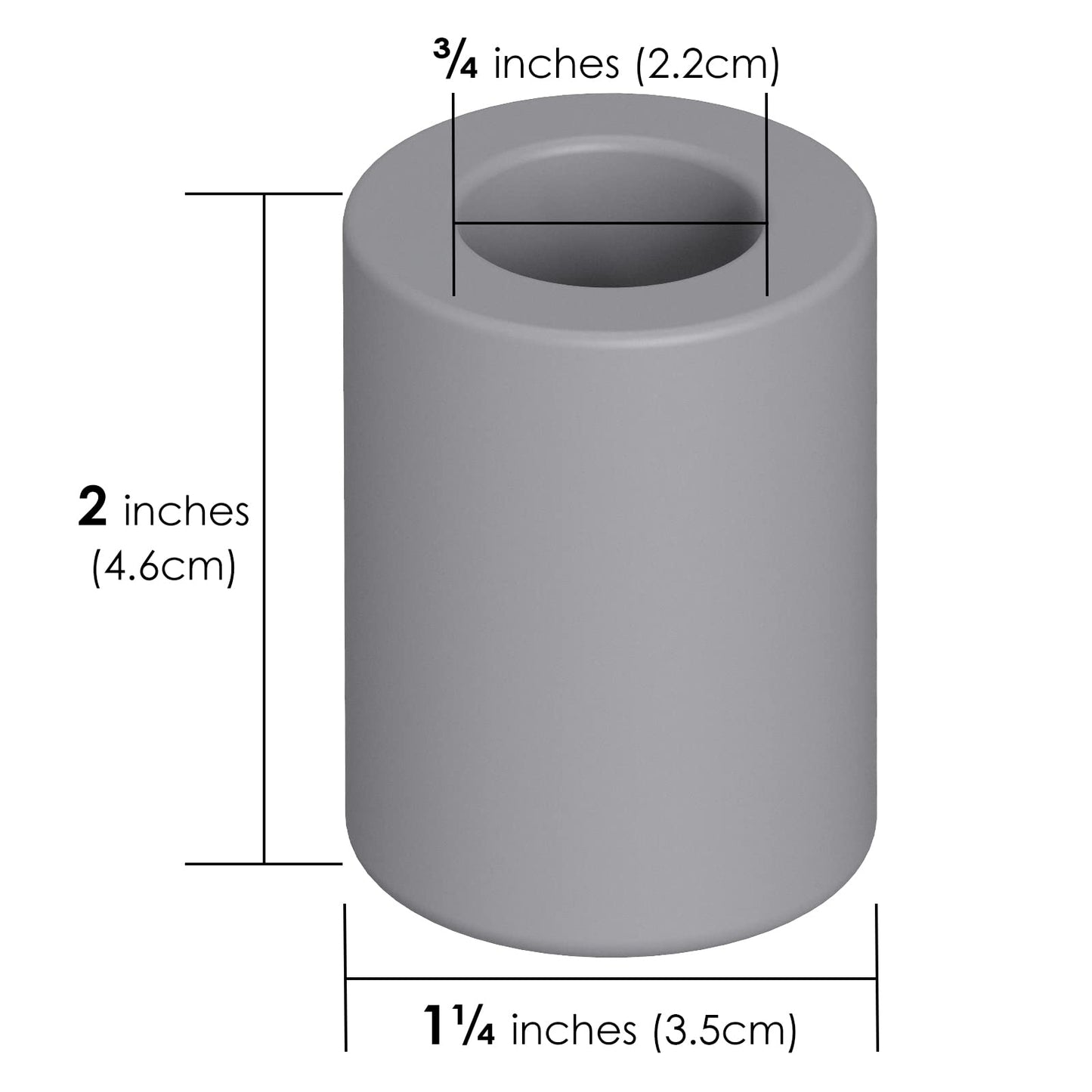 Linkidea 2 Pack Safety Razor Stand - Opening Dia 0.8" (2.2cm) Diatomite Men's Shaving Holder for Bathroom Countertops, Compatible With Vikings, Merkur Double Edge Safety Razor (Grey)