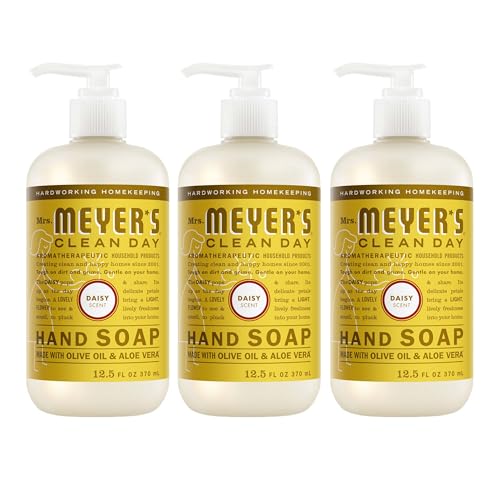 Mrs. Meyer's Clean Day Liquid Hand Soap, Daisy, 12.5 fl oz (3 Pack) - Moisturizing & Cruelty-Free