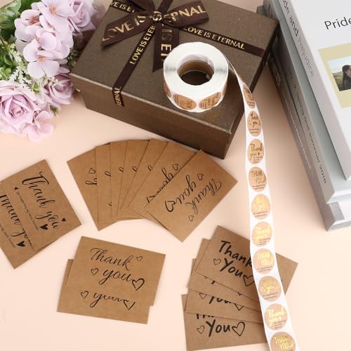 600PCS Thank You Stickers & Business Cards Kit for Small Businesses