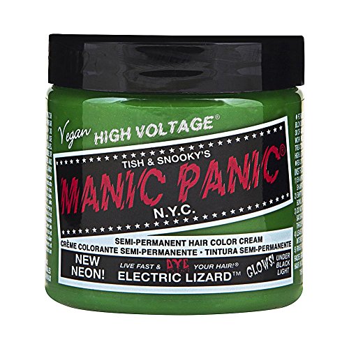 Manic Panic Neon Green Hair Dye - Electric Lizard Semi-Permanent, 4 oz
