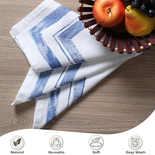 Ramanta Home Cloth Dinner Napkins Set of 4 - Blue 18x18 inches