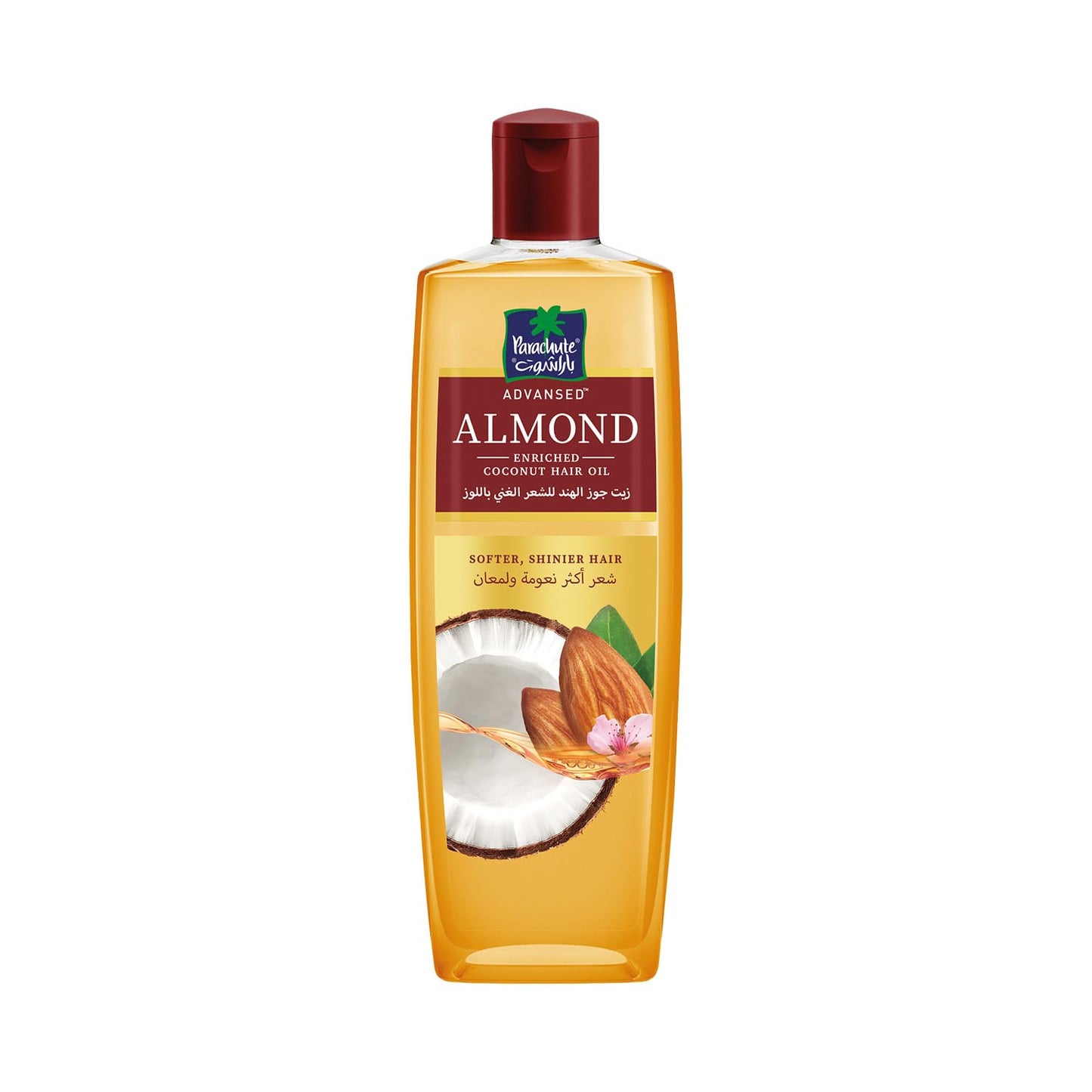 Parachute Advansed Almond Hair Oil with Coconut|For Soft & Silky Hair| Boosts Shine & Softness| No Parabens & Silicones| All Hair Types| 6.7 fl.oz