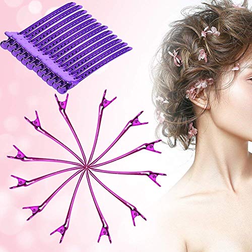12 Pack Hair Sectioning Clips Metal Duckbill Hair Clamps for Salon & Styling