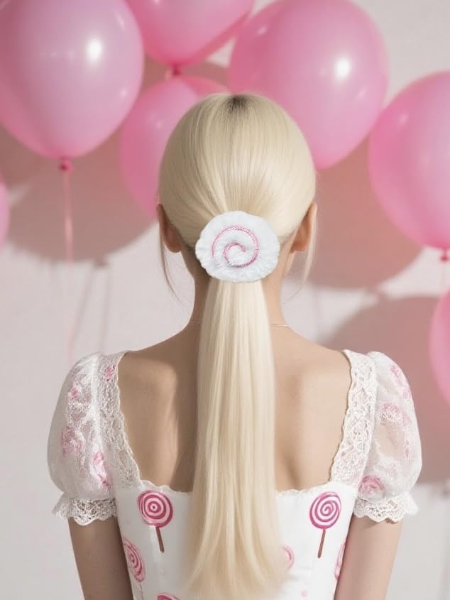 White Fish Cake Hair Clips - Cute Plush Accessories for Women
