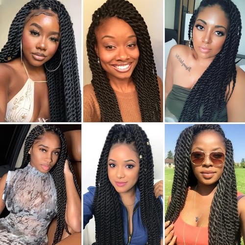 Havana Twist Crochet Hair - 10 Inch Jumbo Senegalese Twists, Dark Brown