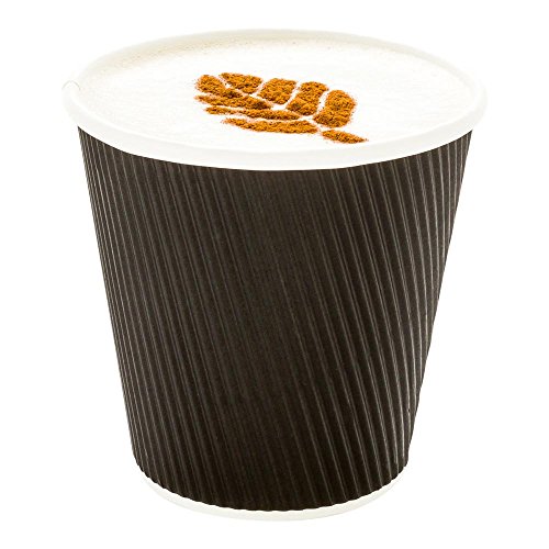 Insulated Ripple Wall Coffee Cups - 25 Count, 8 oz, Black