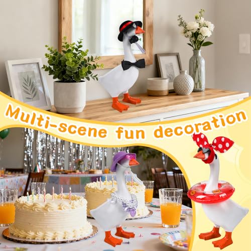 6-Piece Mini Desk Goose Outfit Set with Accessories for 7-Inch Geese