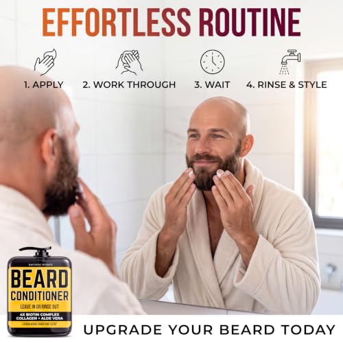 Beard Conditioner for Men - 16 Fl Oz Leave In Biotin Softener