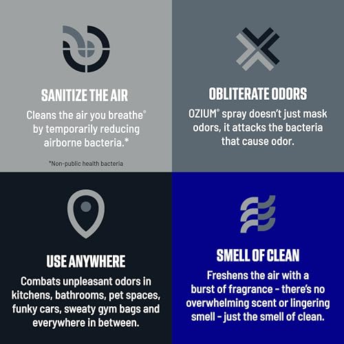 Ozium Air Sanitizer Spray 8 Oz - Odor Eliminator for Home & Car