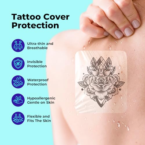 Kototo Waterproof Tattoo Cover Up Tape - 20 Count, Transparent & Breathable