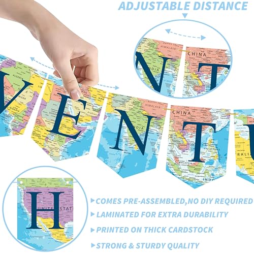 Let The Adventure Begin Banner Set - 4 Travel Themed Party Decorations