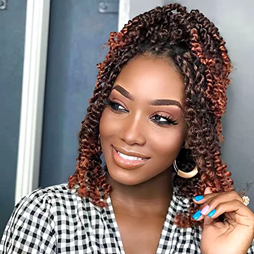 WUDAS 8 Inch Pre-twisted Passion Twist Crochet Hair - T350 Ombre Ginger Red