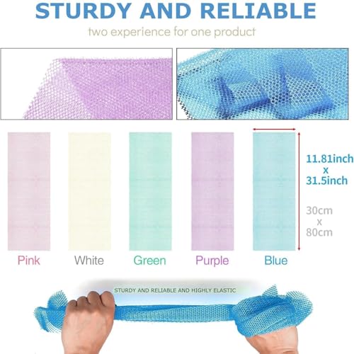 Exfoliating African Bath Sponge - 5 Pack Body Scrubber Set