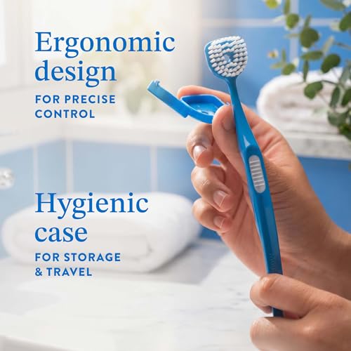 Tongue Cleaner Brush for Adults - Soft Bristle Tongue Scraper with Cap