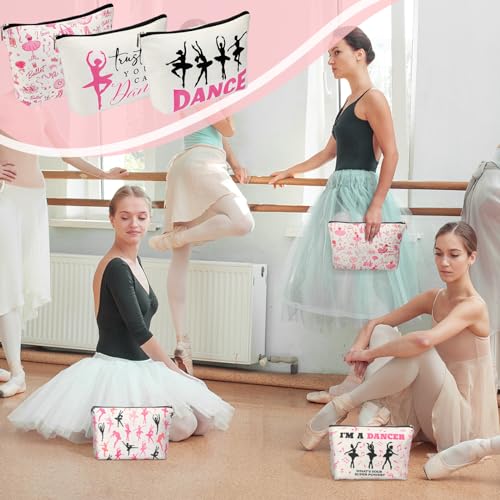 Silkfly Ballet Makeup Bags - 12 Pack Waterproof Zipper Pouches for Dancers