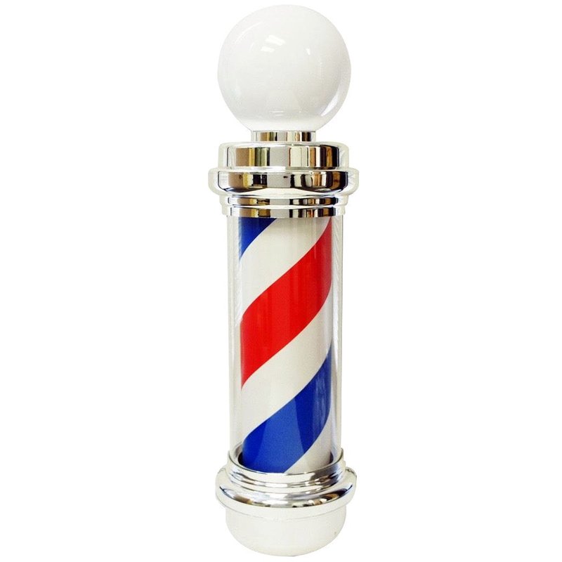 MANE TAME 33" Rotating Barber Pole with LED Lamp and Acrylic Outer Cylinder. Includes Wall Mount and Permanent-Magnet Synchronous Motor 110v