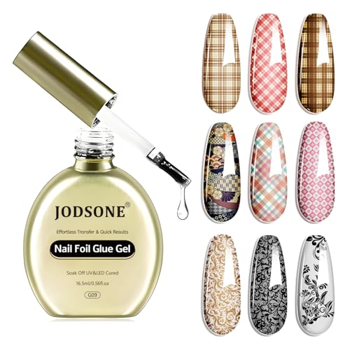 JODSONE Nail Foil Glue 16.5ml - Hema-Free, High Adhesion Gel