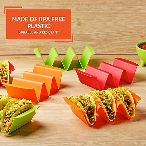 IMUSA 6-Piece Taco Holder Set - Colorful & Stackable, Holds 2-3 Tacos