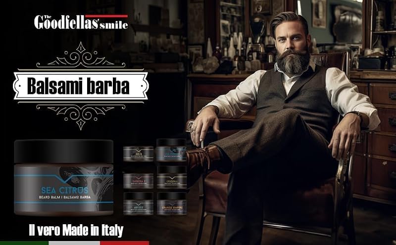 Goodfellas' Smile Sea Citrus Beard Balm - Made in Italy, Hydrating & Non-Sticky