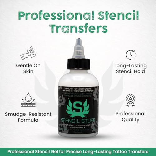 Stencil Stuff Tattoo Stencil Transfer Gel ? 4oz Tattoo Stencil Transfer Solution ? Vegan-Friendly Stencil Gel ? Fast-Drying and Long-Lasting ? Clean and Easy Application